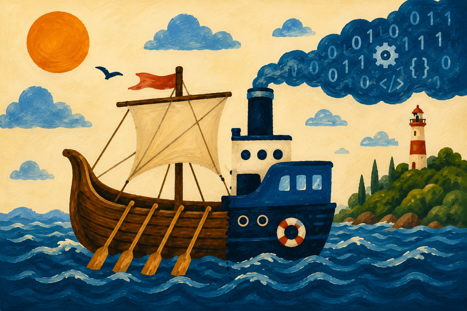 Illustration : le bateau de Thésée, métaphore de la réécriture logicielle